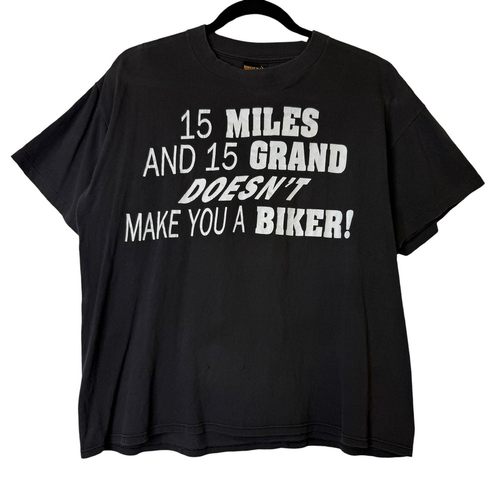 Vintage 90s Harley Davidson Sturgis 15 Miles and 15 Grand Funny T-Shirt Eagle L